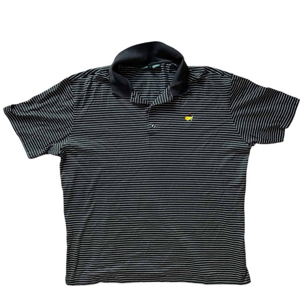 Masters Collection Golf Polo‎ Men's XL Striped Black Performance Short Sleeve✅